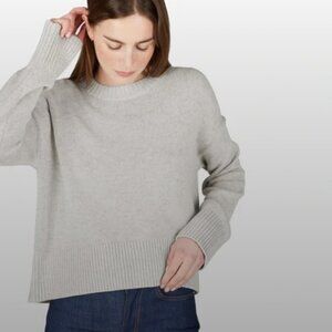 Everlane Women's Soft Cotton Square Crew Sweater in Grey - Small